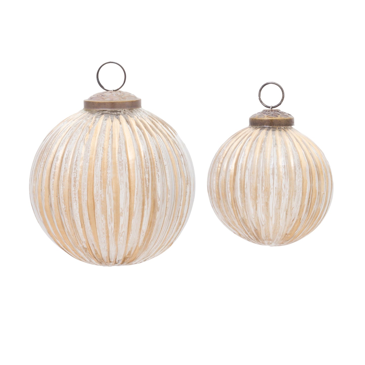 Ribbed Glass Ball Ornament, Set of 12