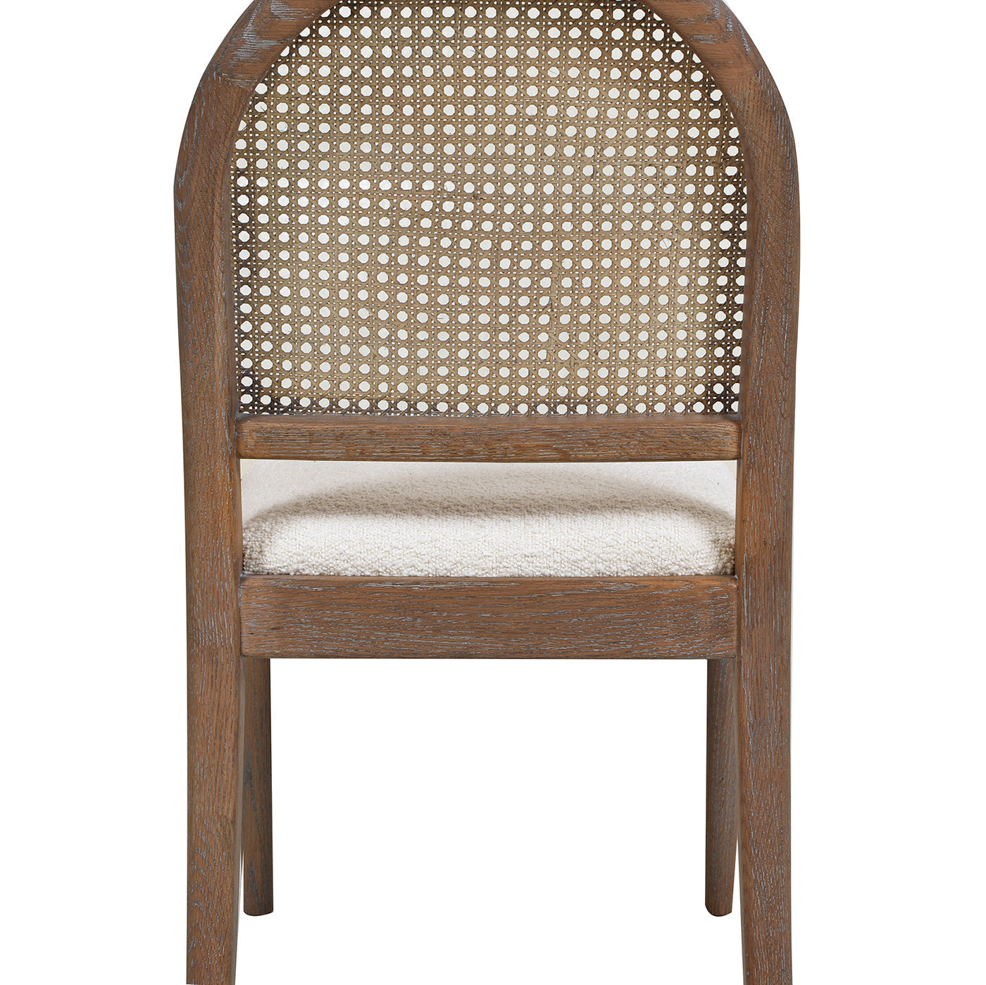 Dining Chair with Curved Cane Rattan Back, Set of 2