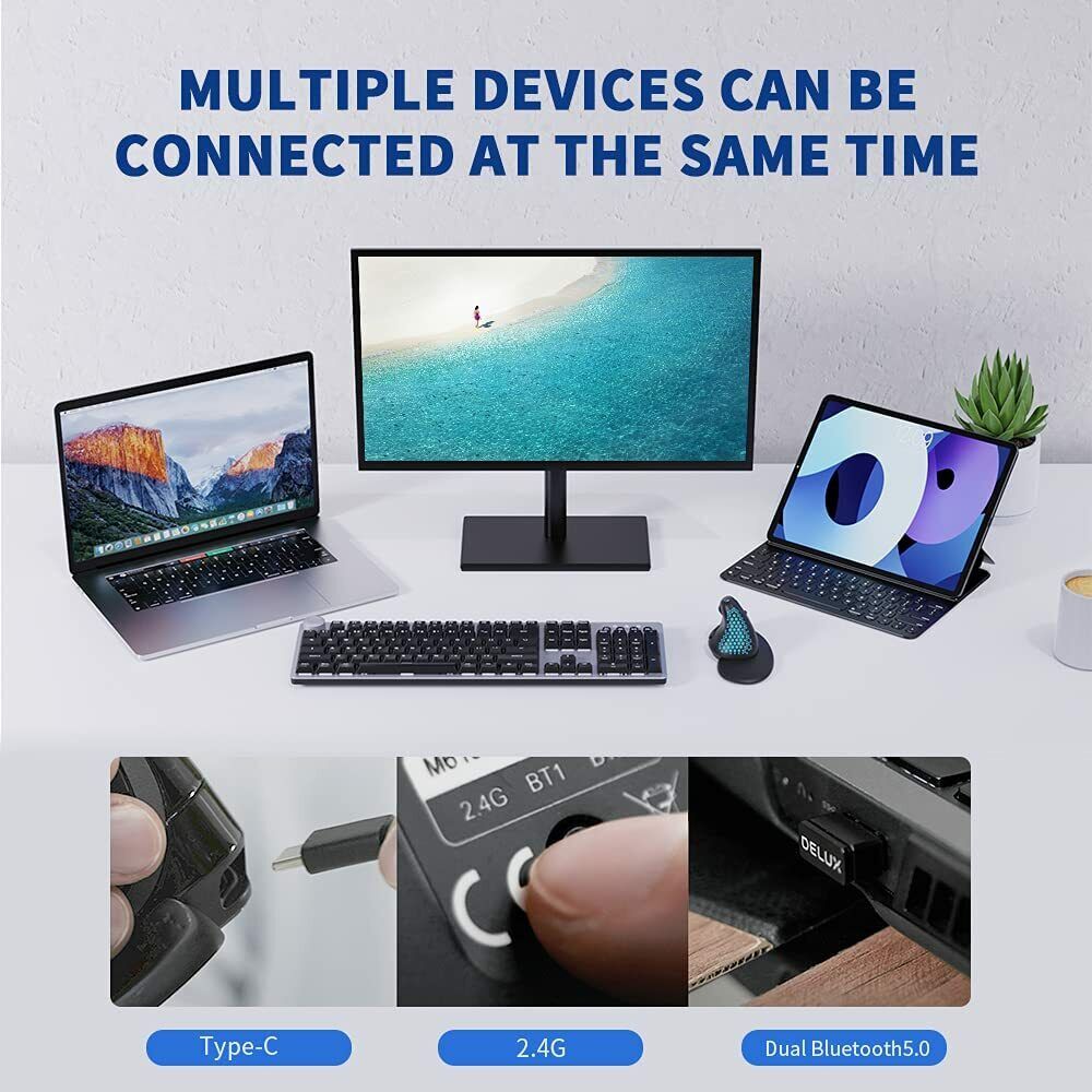 Delux M618XSD Seeker Ergonomic Vertical Mouse