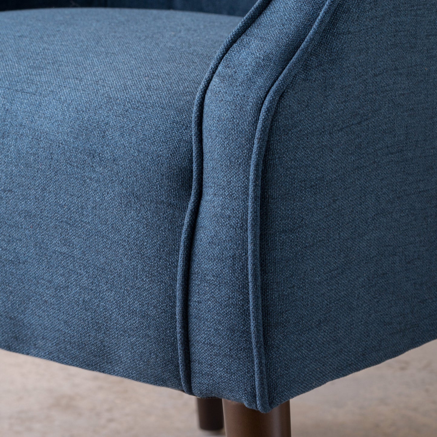 Flutter Upholstered Club Chair with Button Tufting and Tapered Wood Legs