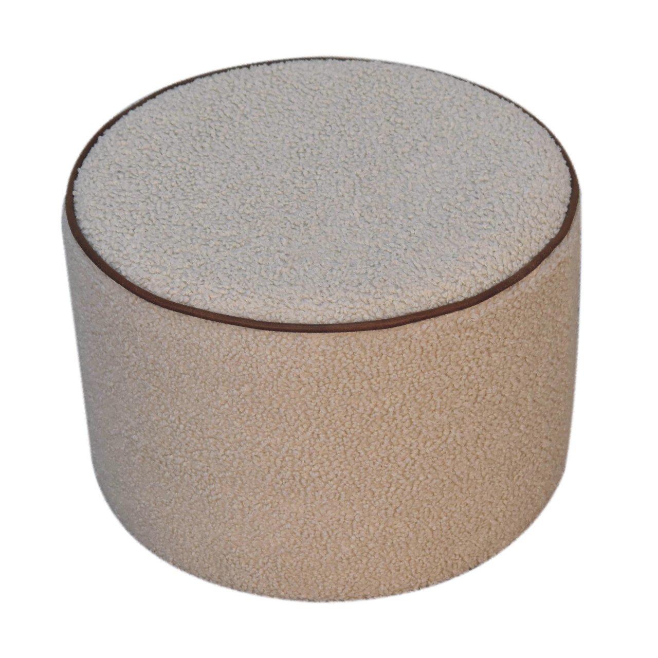 Enigmaaa Upholstered Footstool with Border and Round Shape