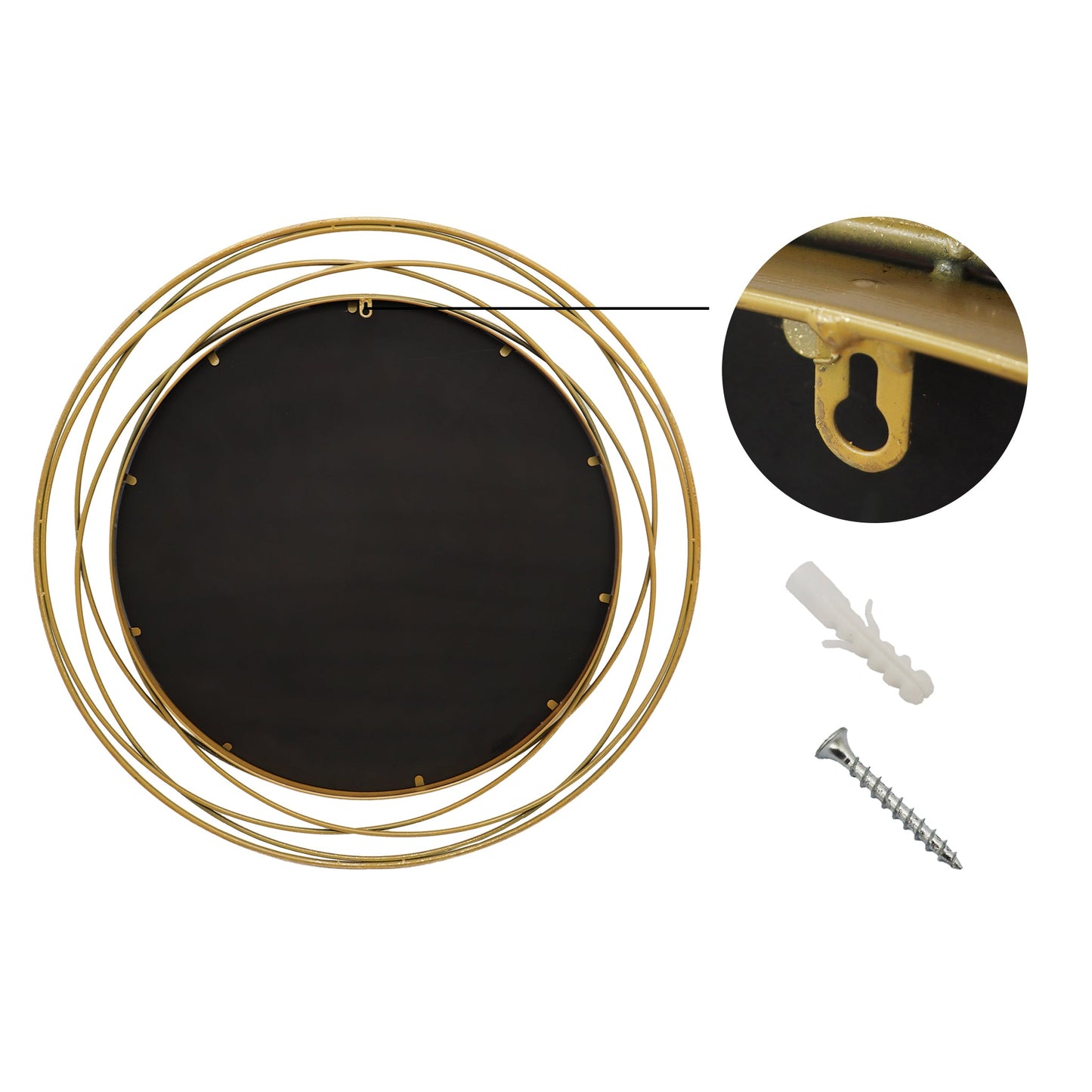 Circle Mirror with Wire Frame