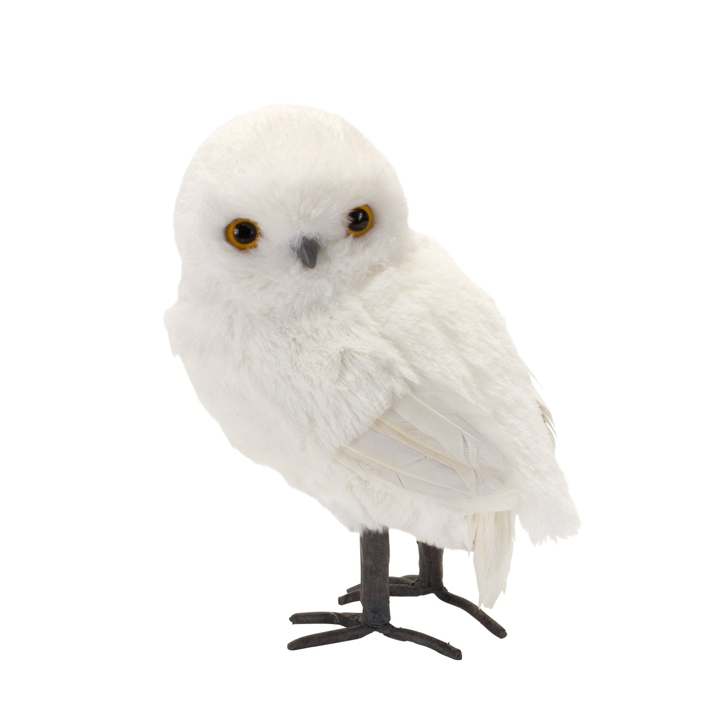 White Winter Owl Foam Decoration, Set of 4