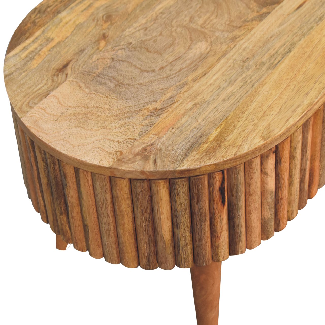 Oval Coffee Table with Lift Top and Wood Frame