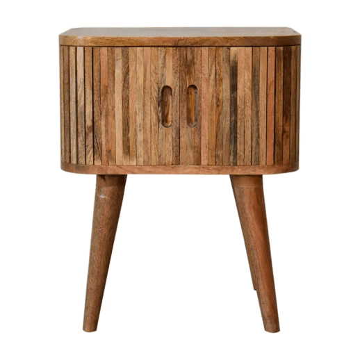 Solid Wood Bedside with 2 Cut-out Handles and Drawer