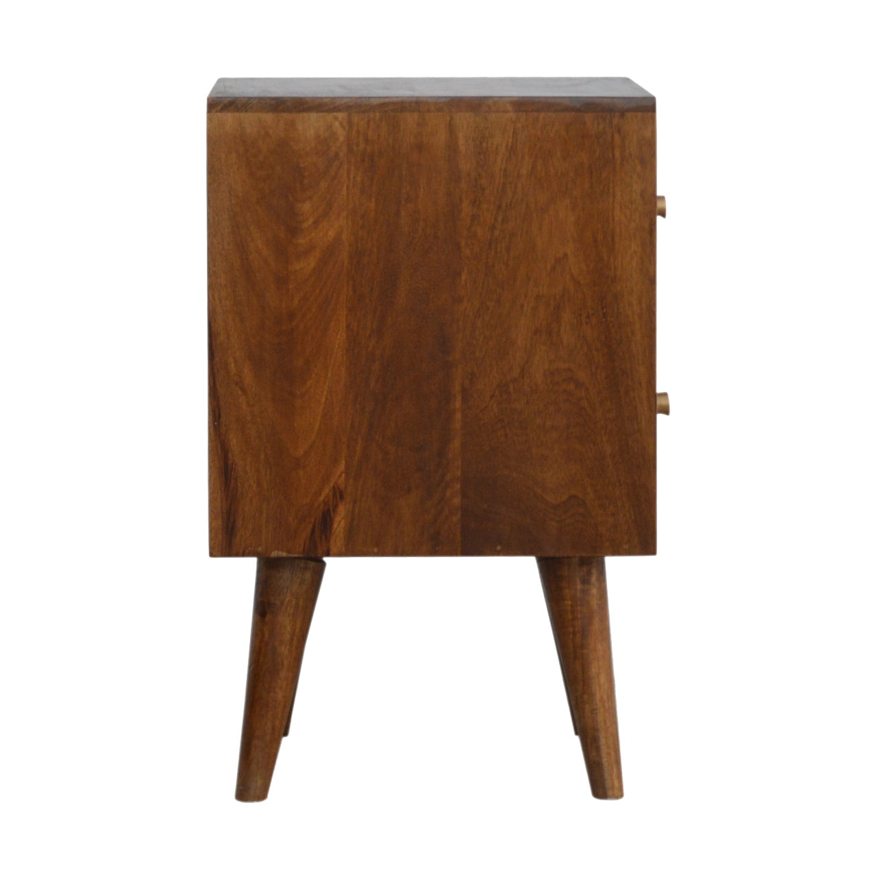 Cube Carved Bedside with 2 Drawers