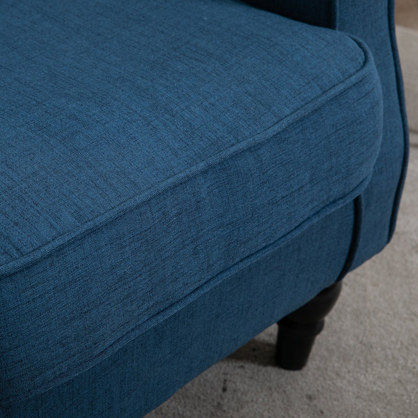 Button Tufted Upholstered Accent Chair with Wing Back and Rolled Arms