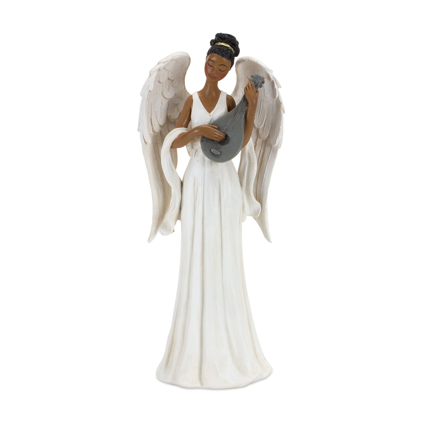 Serene Angel Figurine with Musical Instrument Accent, Set of 3