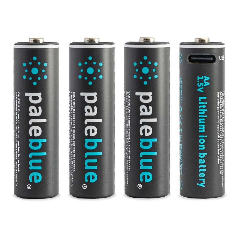 4pc Paleblue Fast Charging AA USB-C Rechargeable Batteries