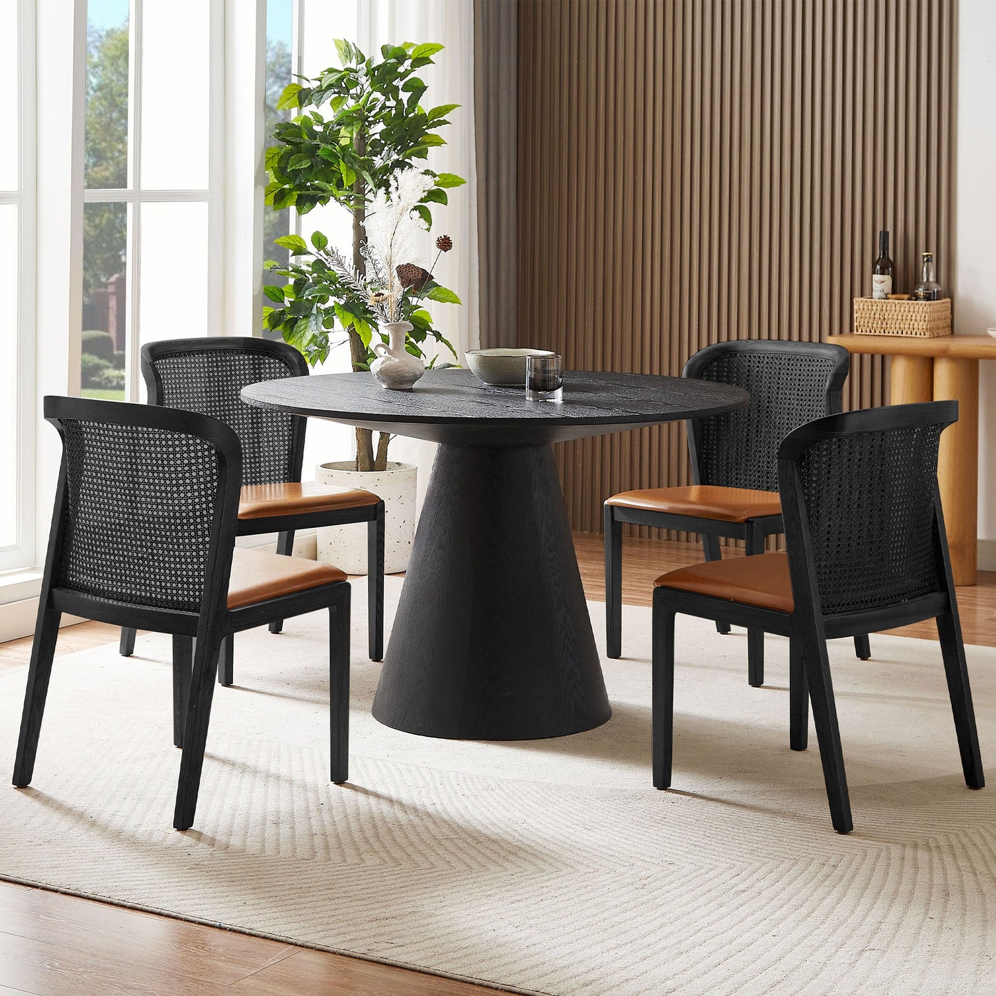 Aquatica Dining Table with Circular Tabletop and Pedestal Base