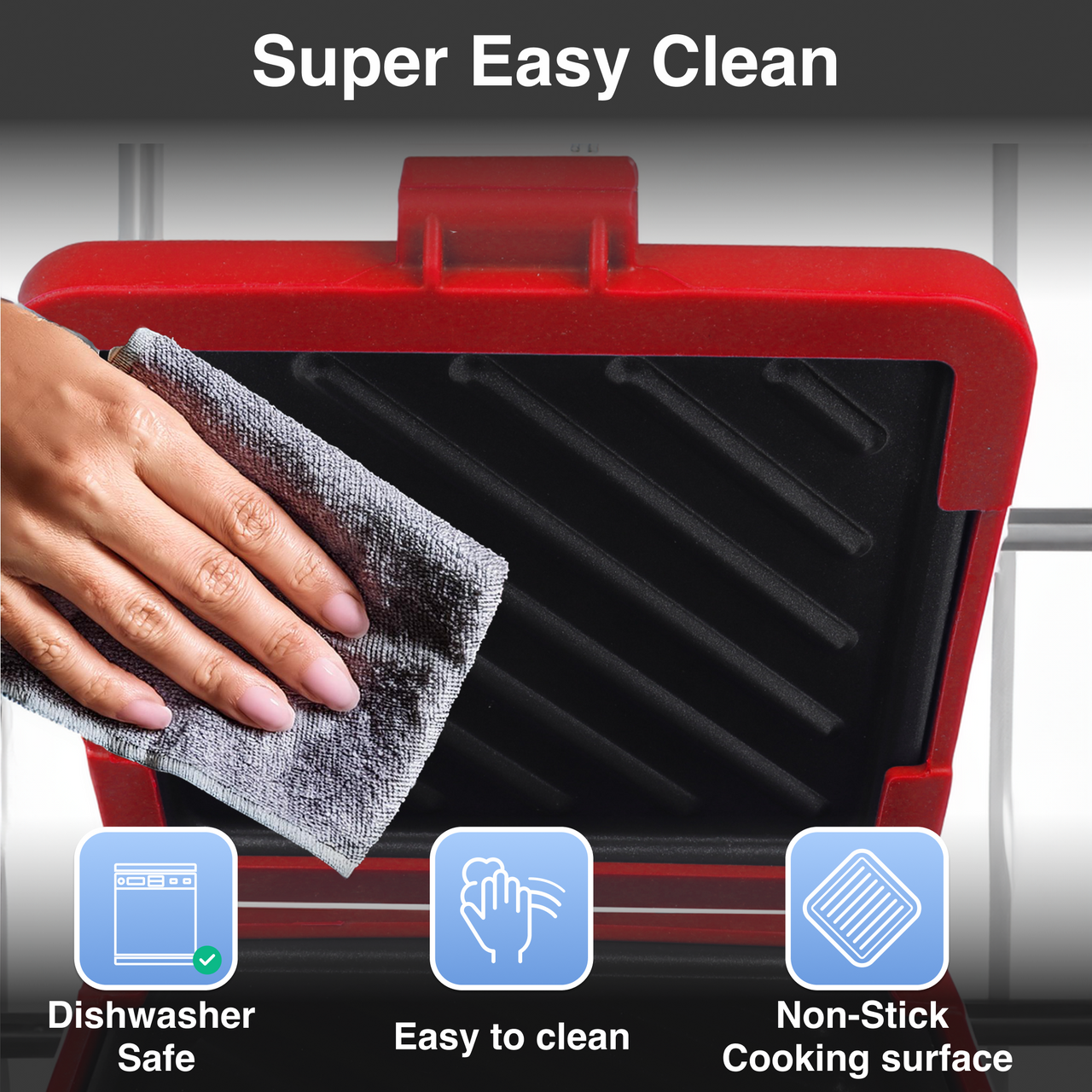 Laser Microwave Toastie Maker with Heatwave Tech (Red)