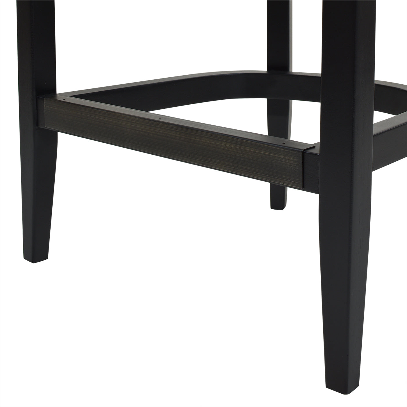 Pyrla 26" Upholstered Counter Stool with Curved Cane Back and Wood Legs