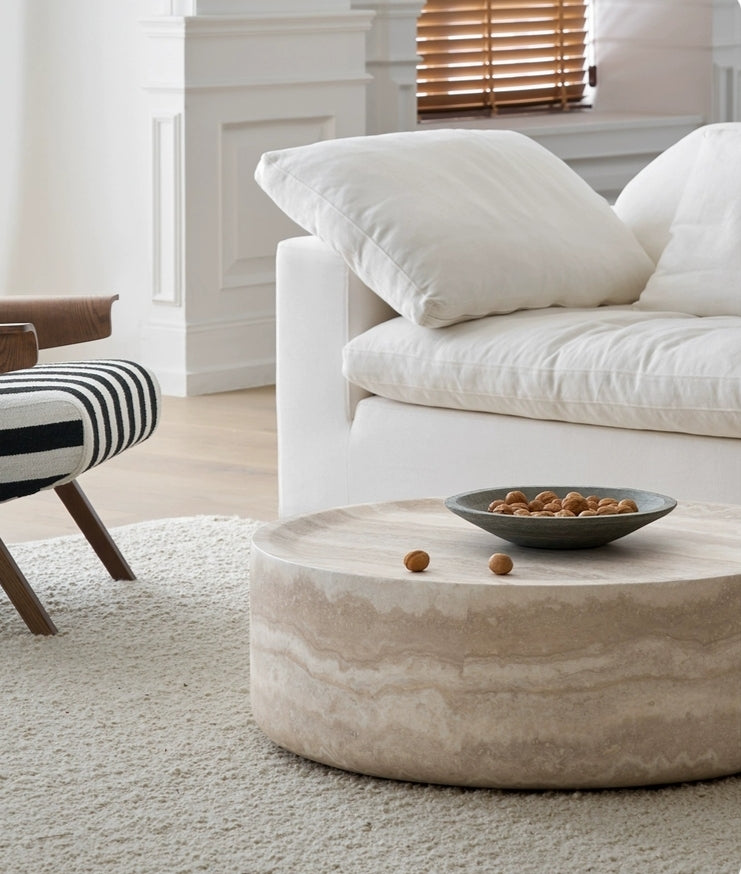Willowed 35.43" Round Coffee Table with Mars Pattern