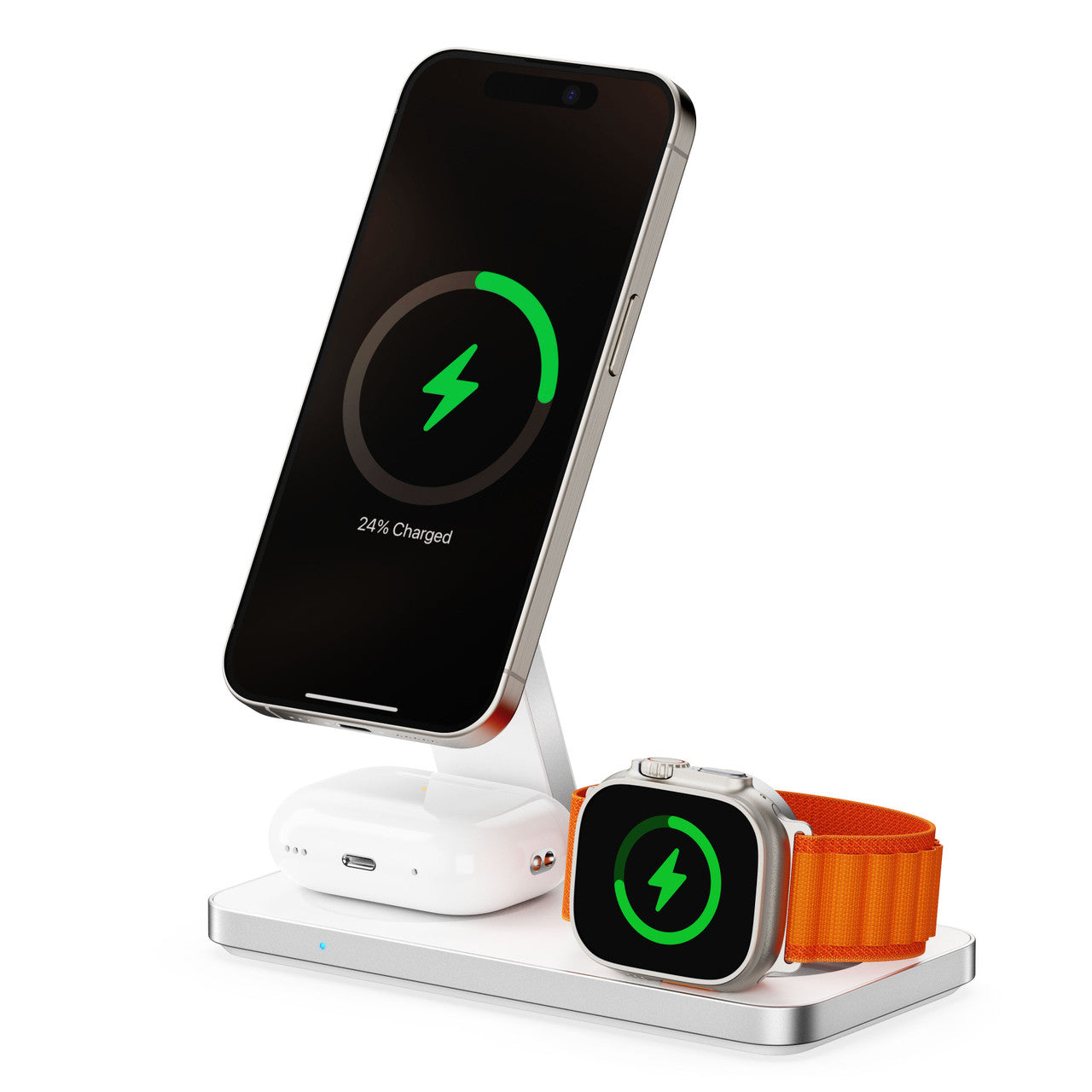 ChargeCore 3-in-1 Wireless Charging Stand (White)
