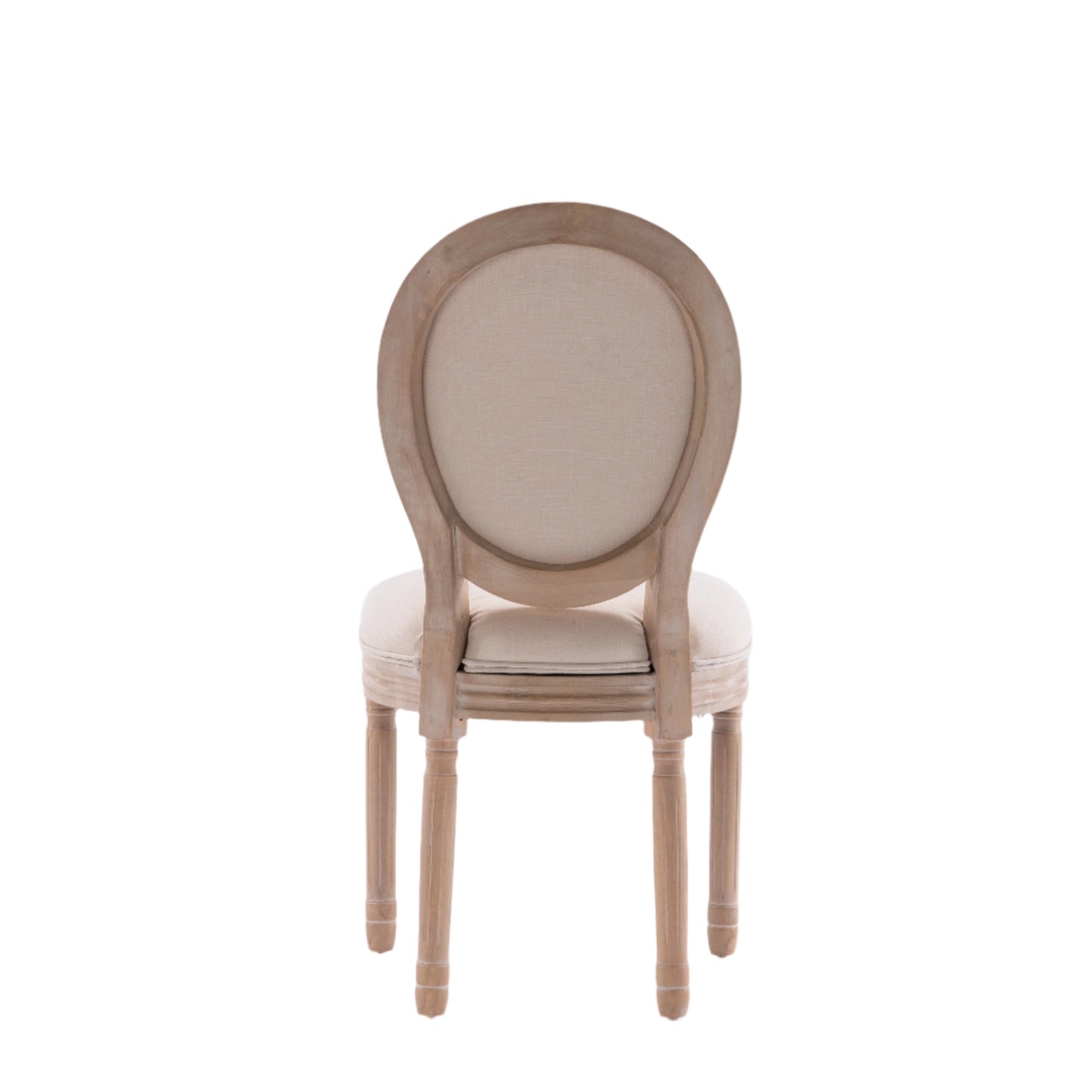Upholstered Dining Chair with Oval Back and Solid Wood Frame, Set of 2