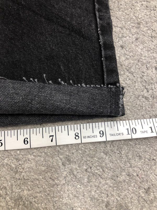 Zara Short Womens 31 Black Denim Mom Fit High Rise Roll Tab Workwear Outdoor