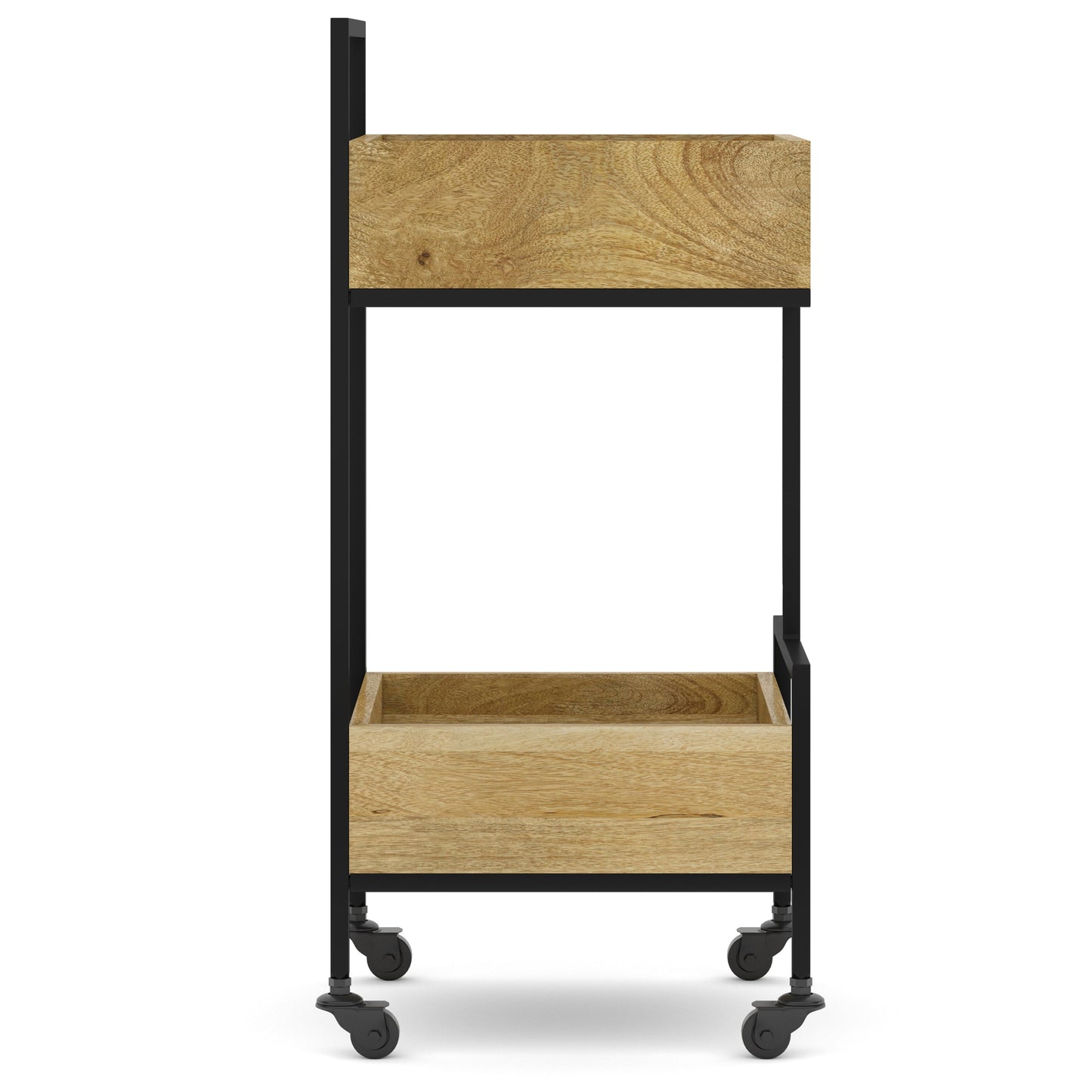 16" Bar Cart with Bottom Shelf and Locking Casters
