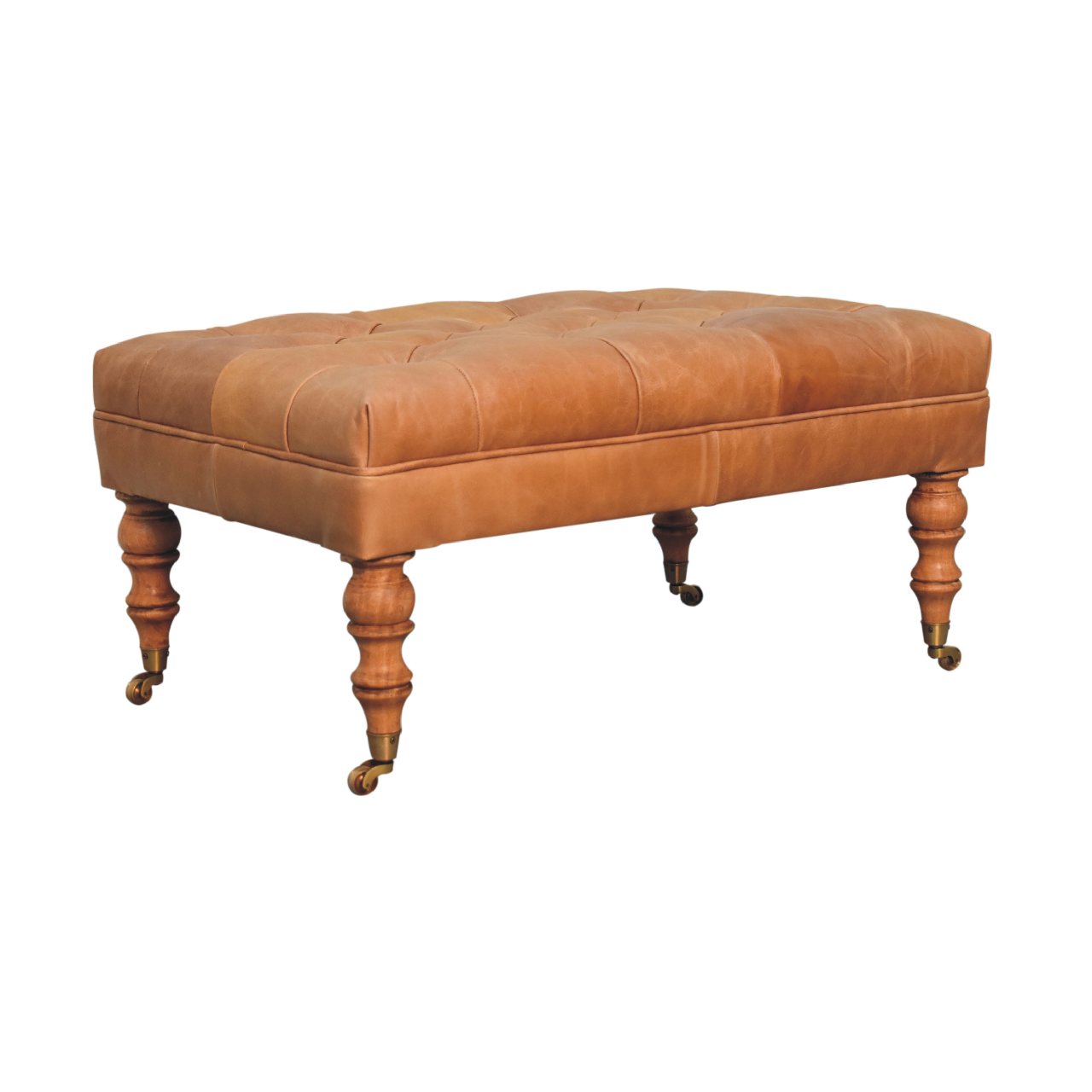Upholstered Ottoman with Castor Legs
