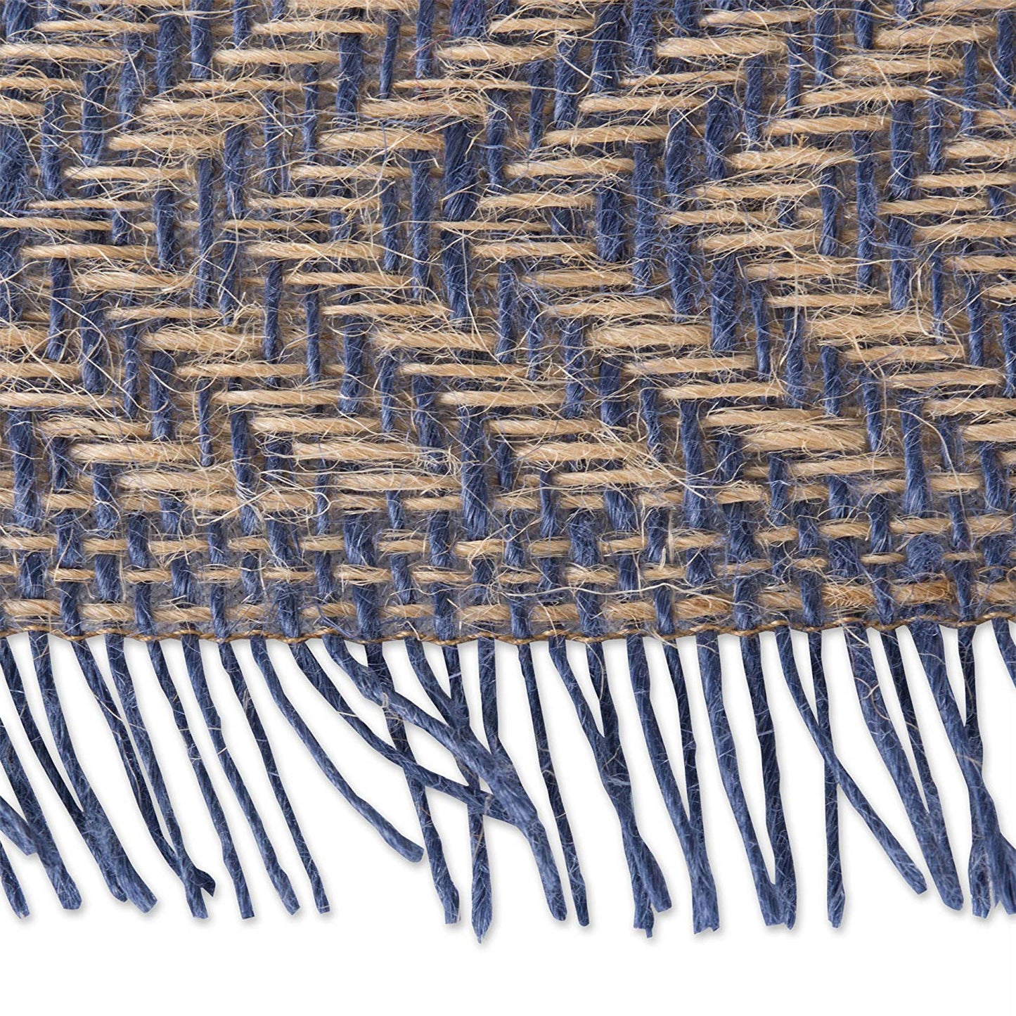 French Blue  Chevron Burlap Table Runner 14X108