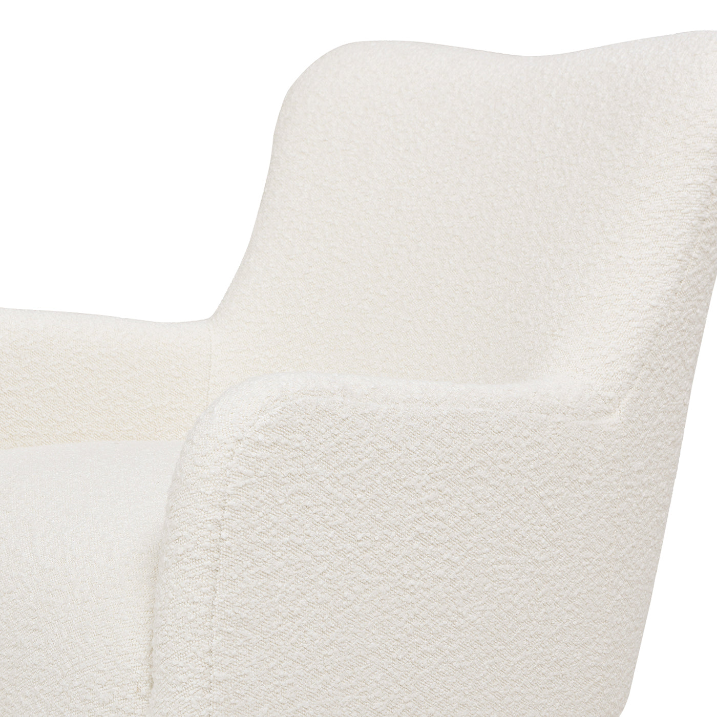 Upholstered Accent Chair with Curved Arms and Wood Legs