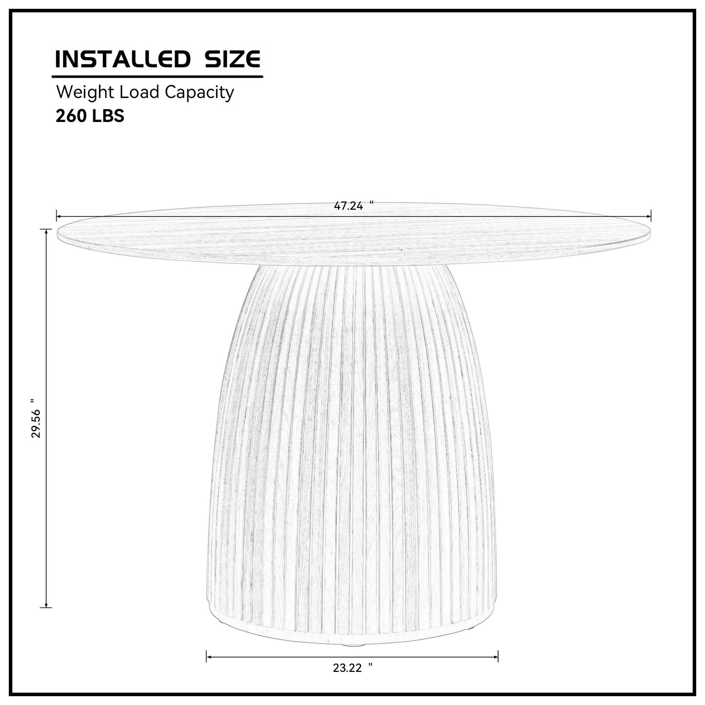 Circular Dining Table with Wood Base