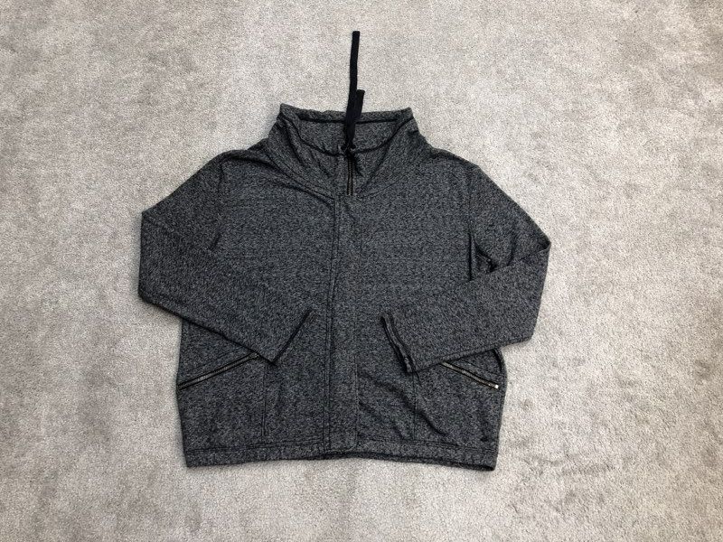American Eagle Sweatshirt Mens X Large Gray Denali Cowl Neck Full Zip Sweater