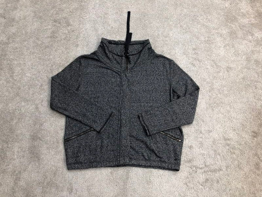 American Eagle Sweatshirt Mens X Large Gray Denali Cowl Neck Full Zip Sweater