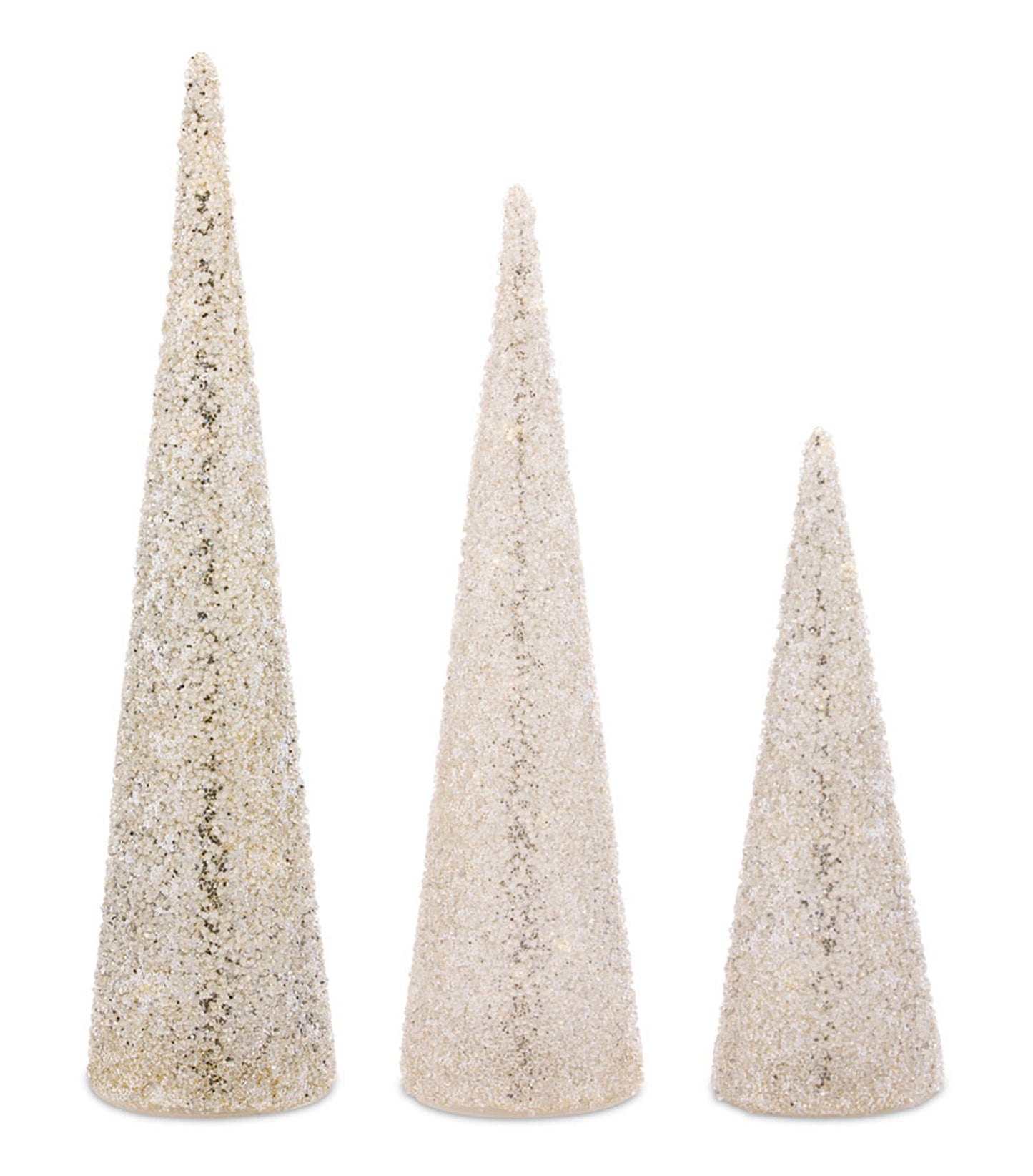 LED Beaded Glass Holiday Tree Decor, Set of 3