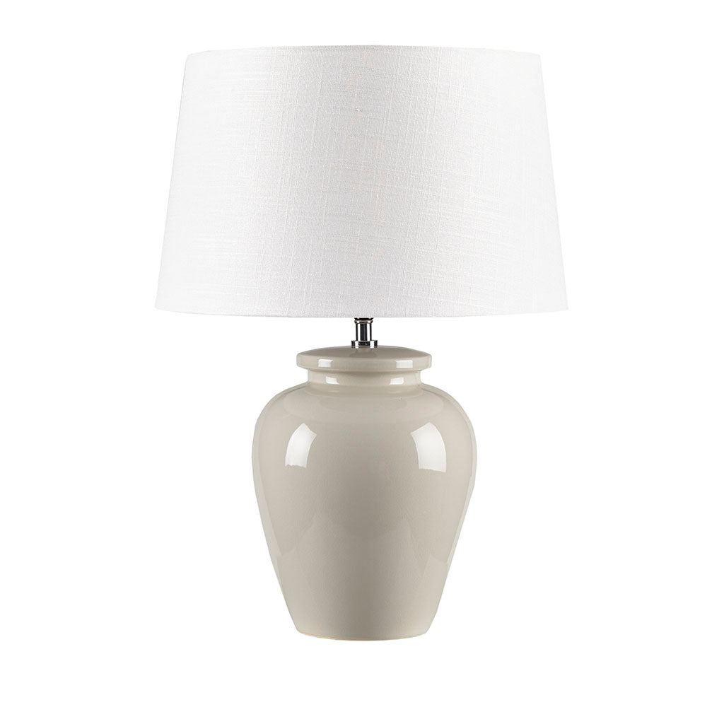 Ceramic Table Lamp with Vase-Shaped Base and Drum Shade
