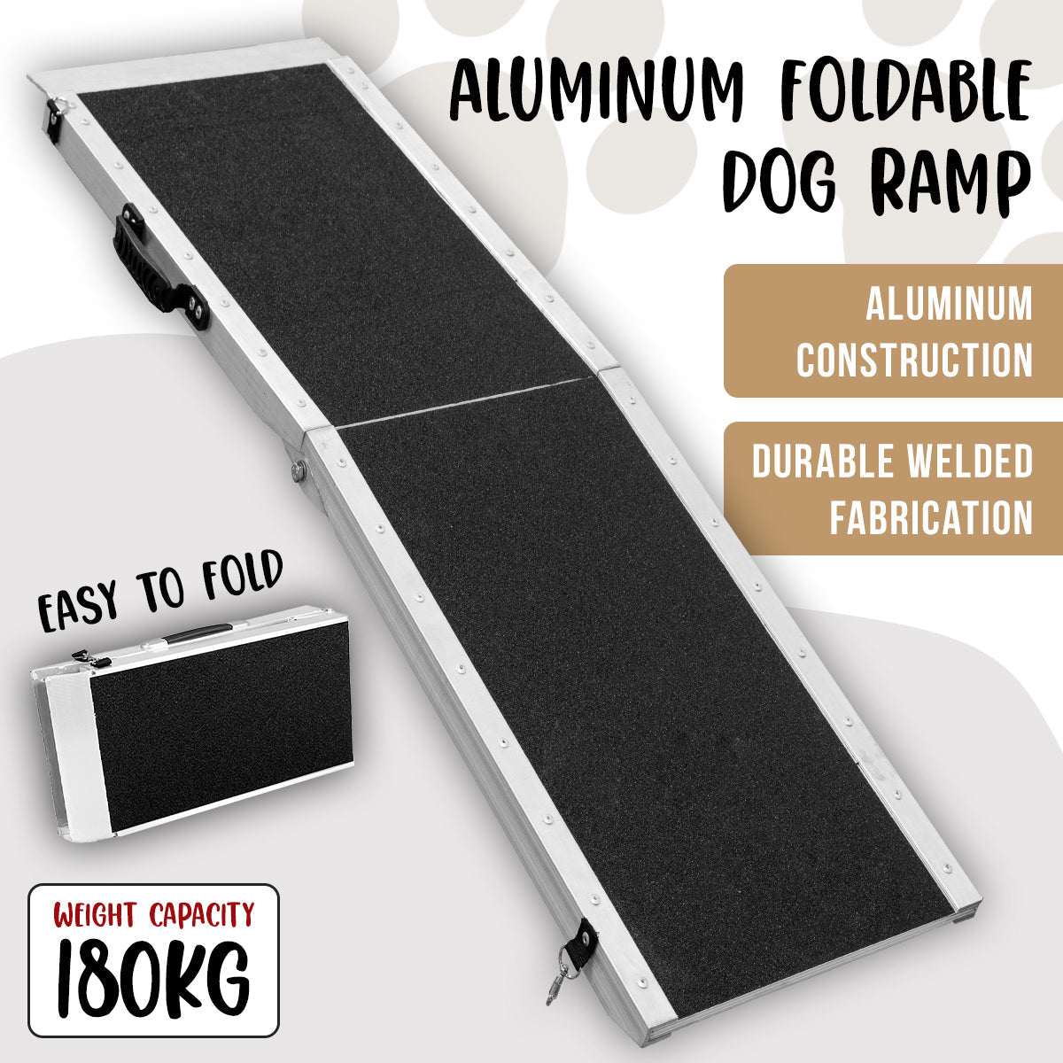 Furtastic Foldable Aluminium Dog Ramp -  183 x 38cm