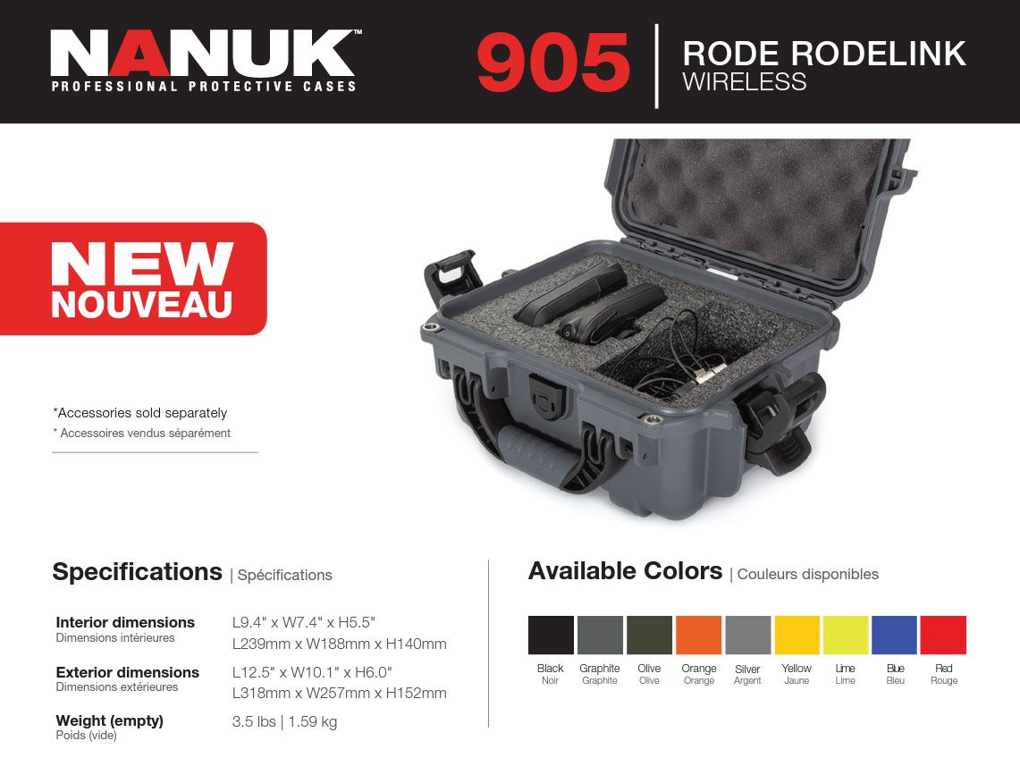 Nanuk 905 Case for Rode RODELink Wireless (Black)