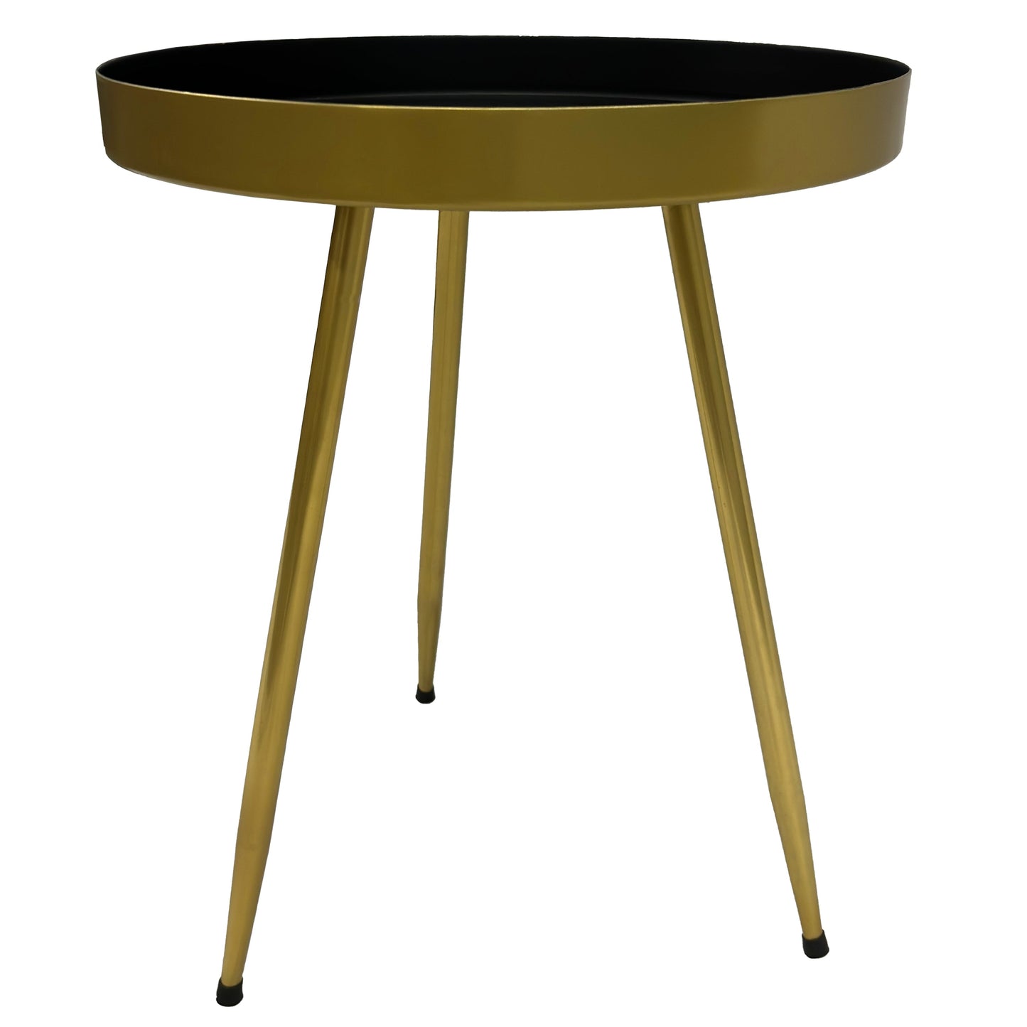 Camellia Round Side Table with Iron Frame