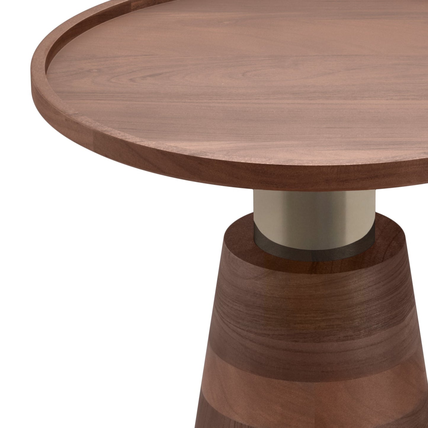 Side Table with Round Top and Cone-Shaped Pedestal