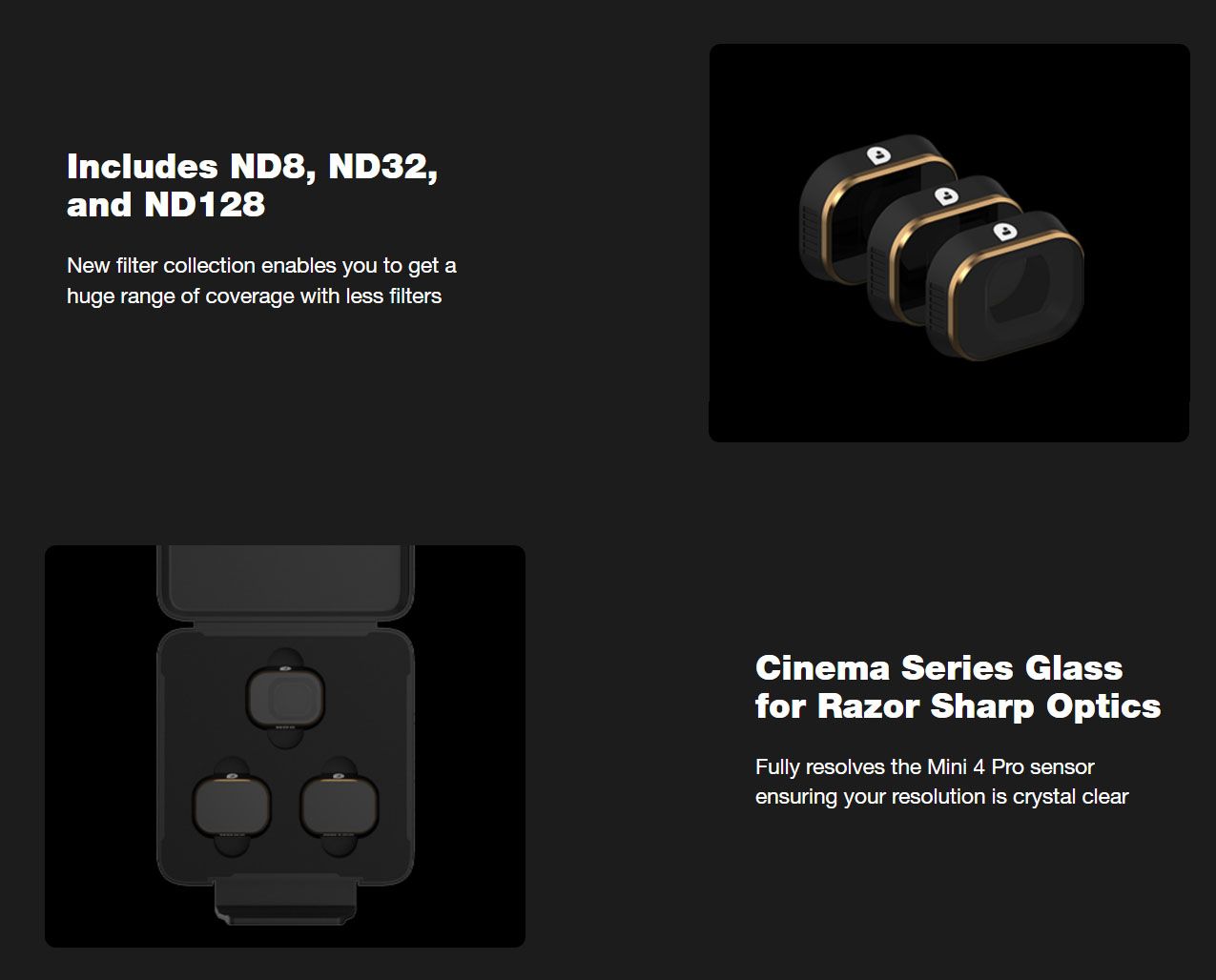 PolarPro 3-pack Shutter Collection Filters for DJI Mini 4 Pro (ND8 32 128)
