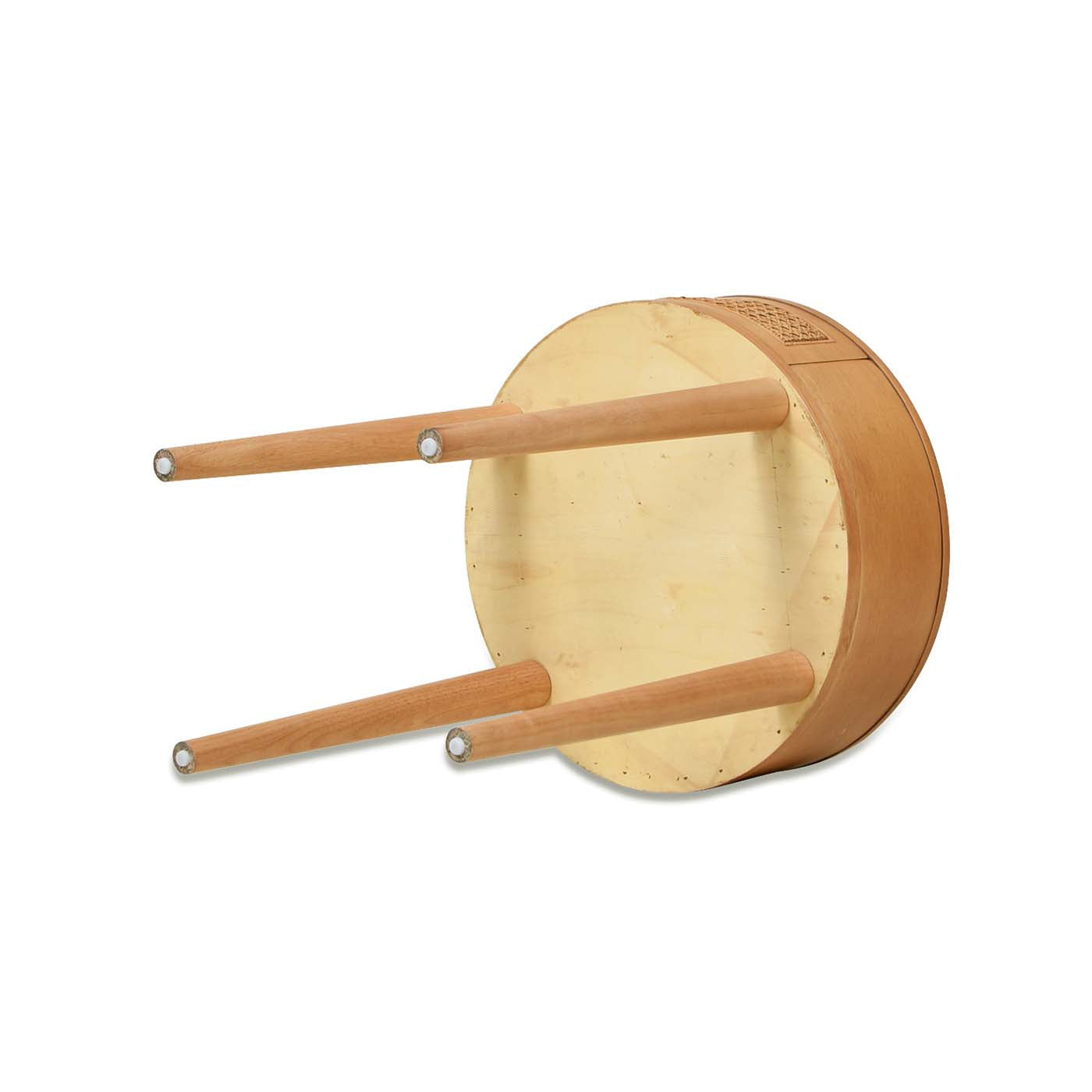 Round Cane Rattan Storage Side Table with Drawer