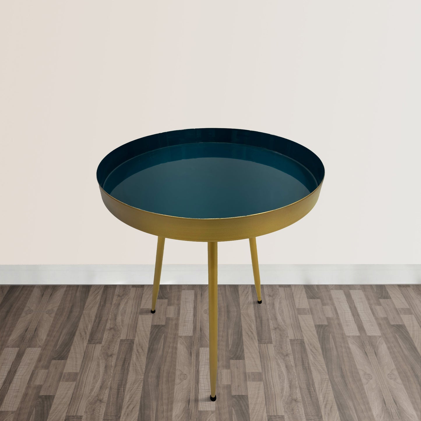 Camellia Round Side Table with Iron Frame