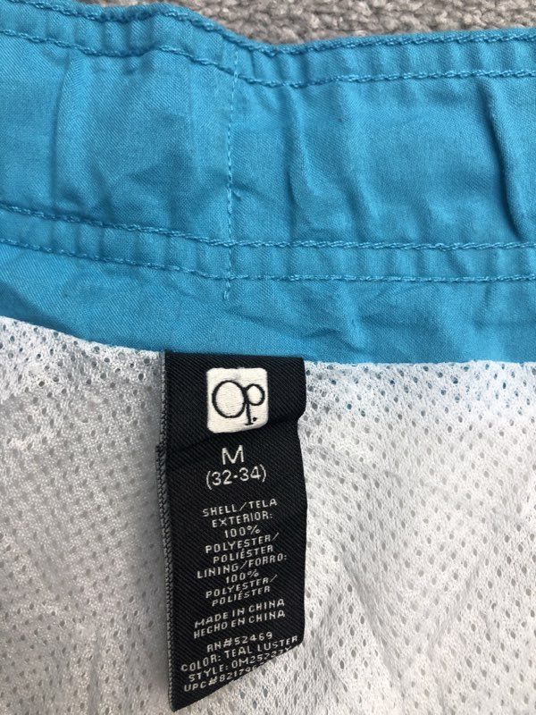 OP Shorts Mens Medium Teal Luster Bermuda Activewear Running Jogging Lightweight