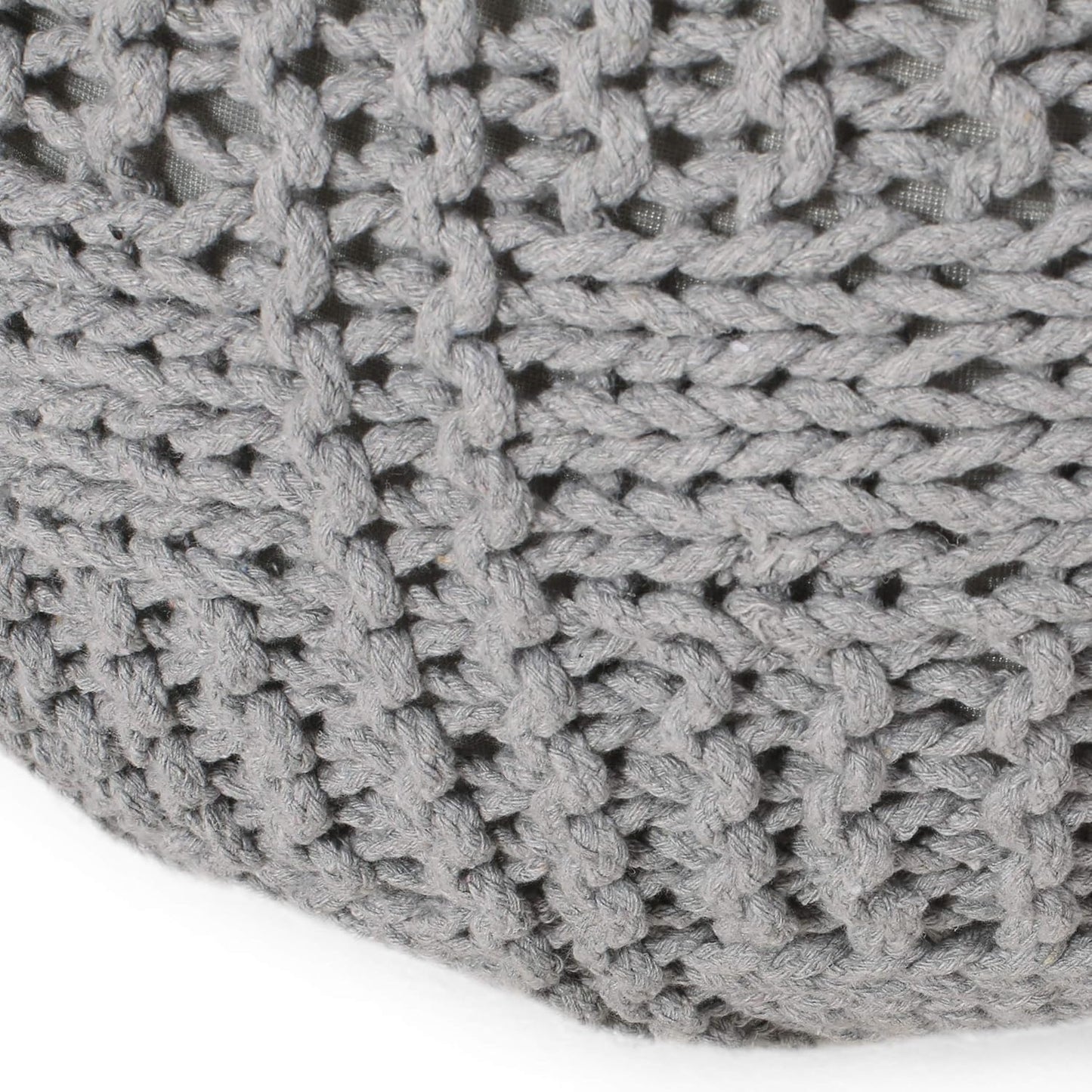Fathomer Knitted Cotton Round Pouf