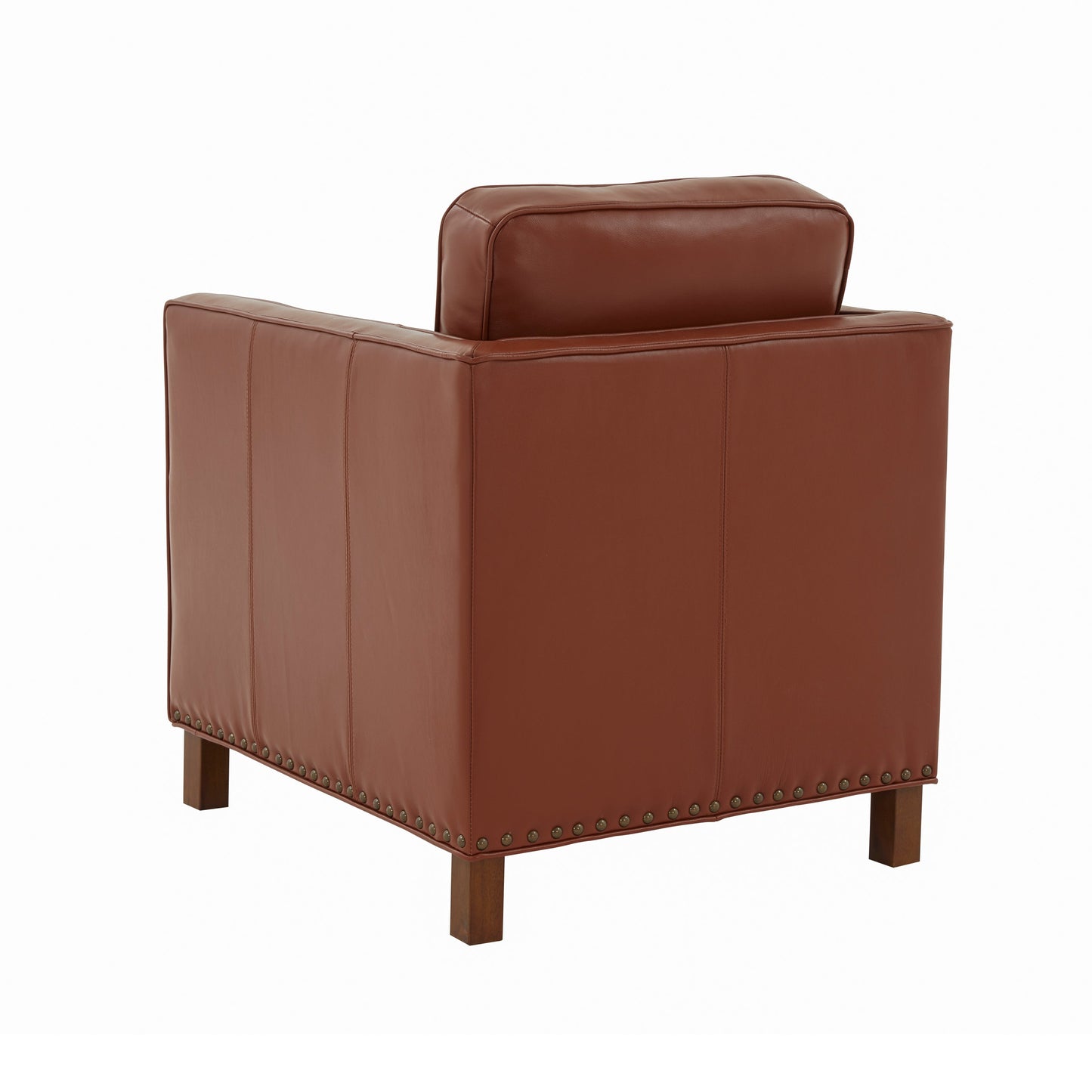 Upholstered Accent Chair with Nailhead Trim and Reversible Back Cushion