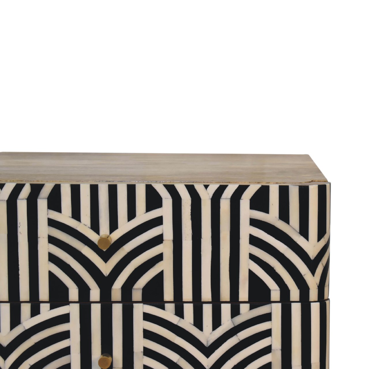 Blossom Bone Inlay Bedside with 2 Drawers