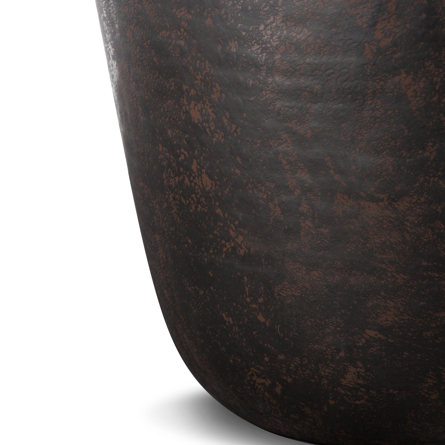 Eclipser Drum-Shaped Metal Side Table