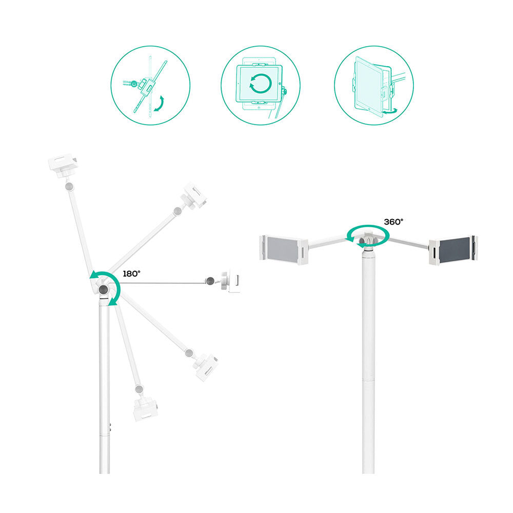 Activiva Universal iPad & Tablet Floor Stand 1.3m (4.7-12.9") White