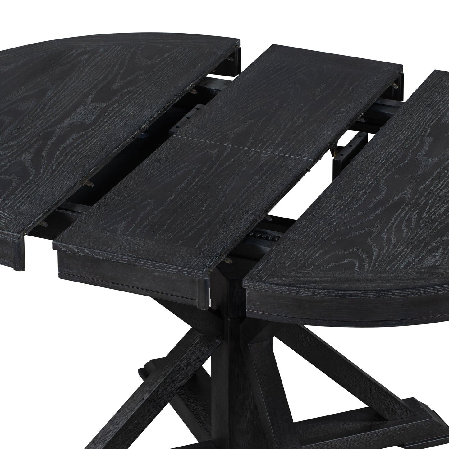 Melin Extendable Dining Table with Wood Frame and X-Shaped Base