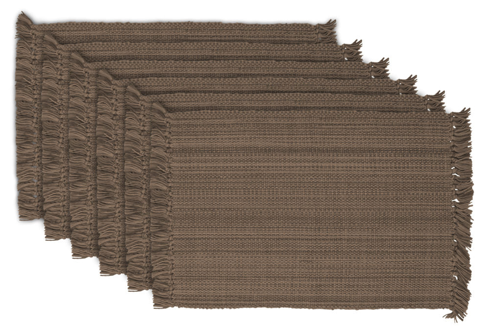 Variegated Fringe 13X19" Nautical Blue Cotton Placemat Set Of 6