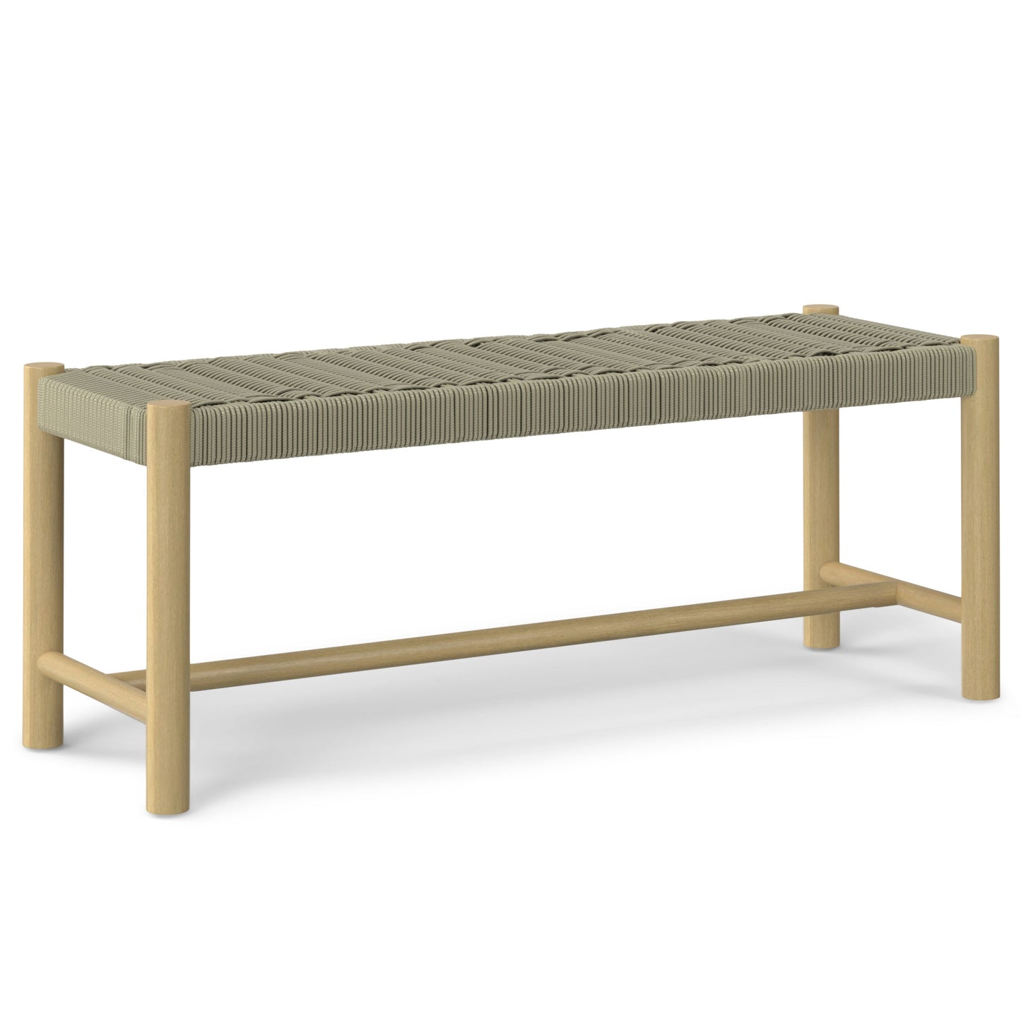 Jamboree Woven Rope Outdoor Bench with Wooden Legs