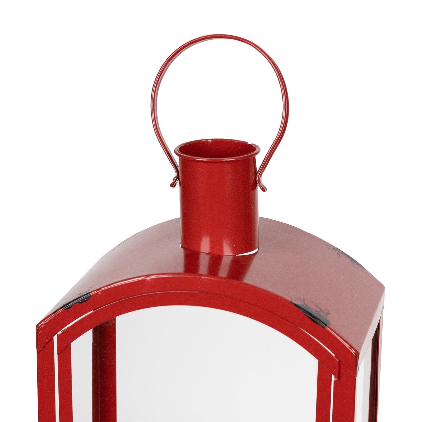 Rustic Red Curved Top Lantern, Set of 3