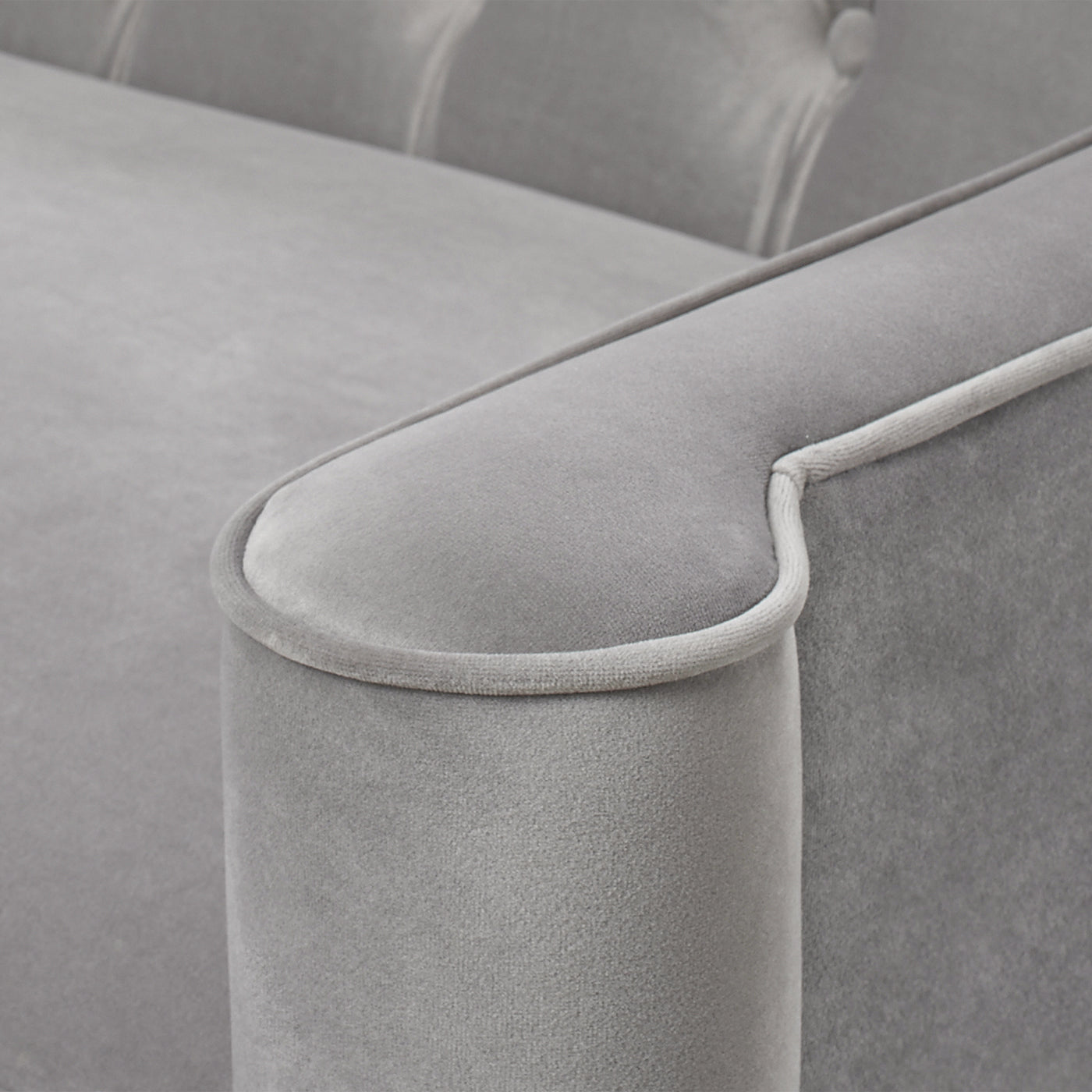 Button Tufted Upholstered Sofa with Sloped Arms
