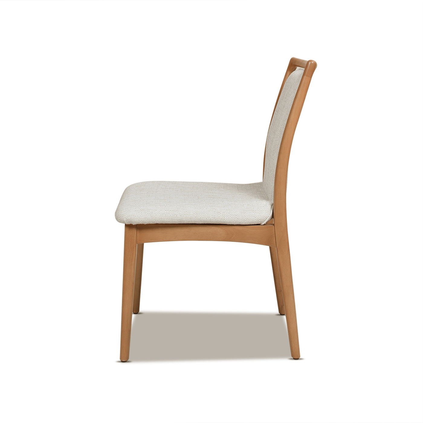 Upholstered Dining Chair with Rubberwood Frame and High Back, Set of 2