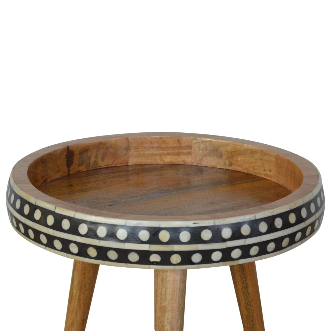 Round End Table with Tripod Base