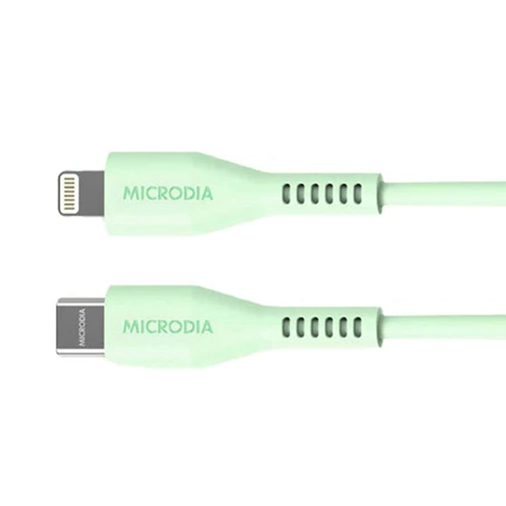 Microdia Fruitywire Silicone PD60W USB-C to 8-Pin Cable 1.3m Mint